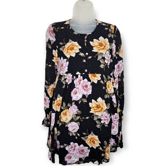 Altar'd State Floral Long Sleeve Mini Dress size S - Picture 1 of 5